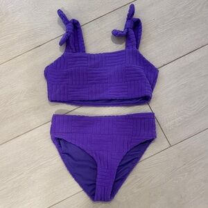 Beach Riot Stella two piece Kids Textured Purple Bikini